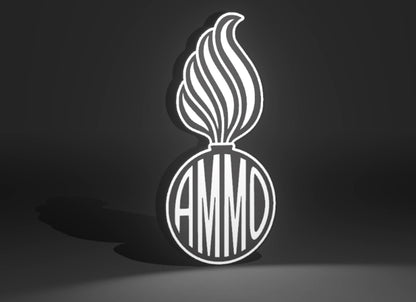 The U.S. Air Force (USAF) and U.S. Army AMMO PissPot Custom Insignia Wall Sign, Desk Display, or Shelf Souvenir which is internally illuminated with high density LEDs and USB powered. Purchase available for limited time.
