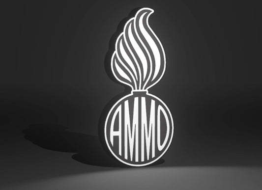 The U.S. Air Force (USAF) and U.S. Army AMMO PissPot Custom Insignia Wall Sign, Desk Display, or Shelf Souvenir which is internally illuminated with high density LEDs and USB powered. Purchase available for limited time.