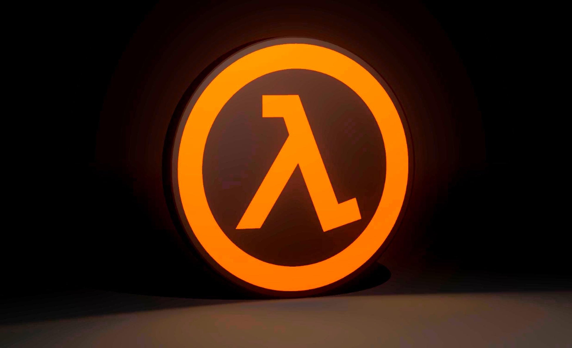Valve Inspired Half-Life (1998) 3D Wall Sign, Desk Display, or Shelf Souvenir which is internally illuminated with high density LEDs and USB powered. Purchase available for limited time.