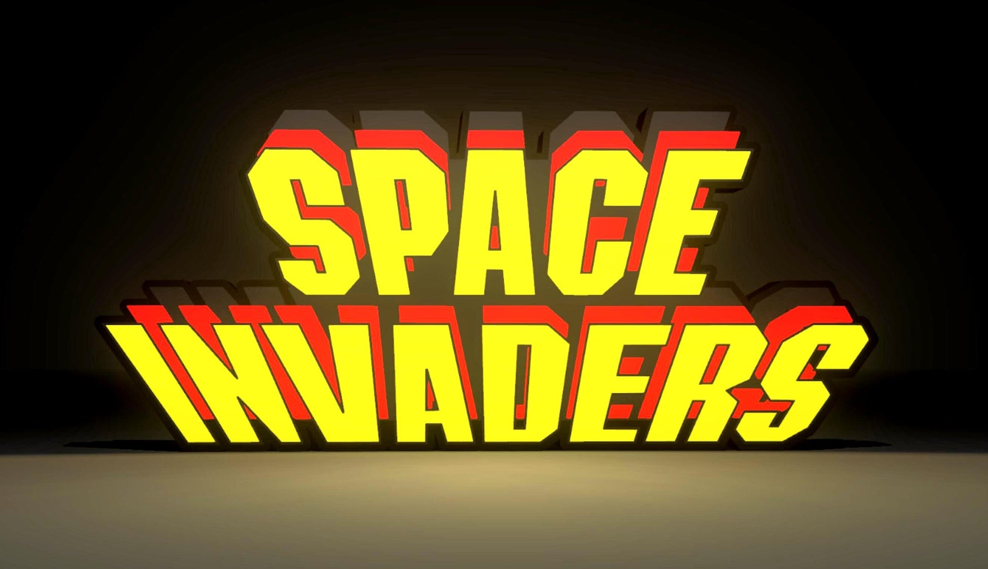 Space Invaders (1978) Inspired Arcade Marquee Wall Sign, Desk Display, or Shelf Souvenir which is internally illuminated with high density LEDs and USB powered. Purchase available for limited time.