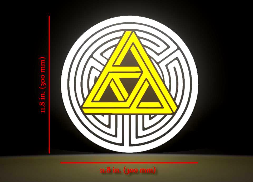 The Legend of Zelda Inspired Tri-Force Wall Sign, Desk Display, or Shelf Souvenir which is internally illuminated with high density LEDs and USB powered. Purchase available for limited time.
