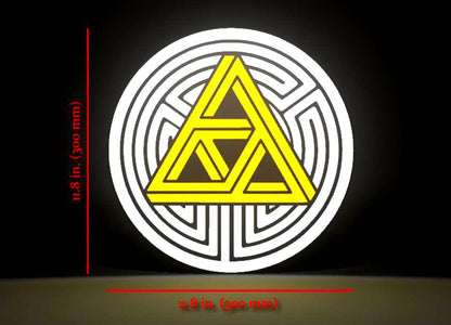 The Legend of Zelda Inspired Tri-Force Wall Sign, Desk Display, or Shelf Souvenir which is internally illuminated with high density LEDs and USB powered. Purchase available for limited time.