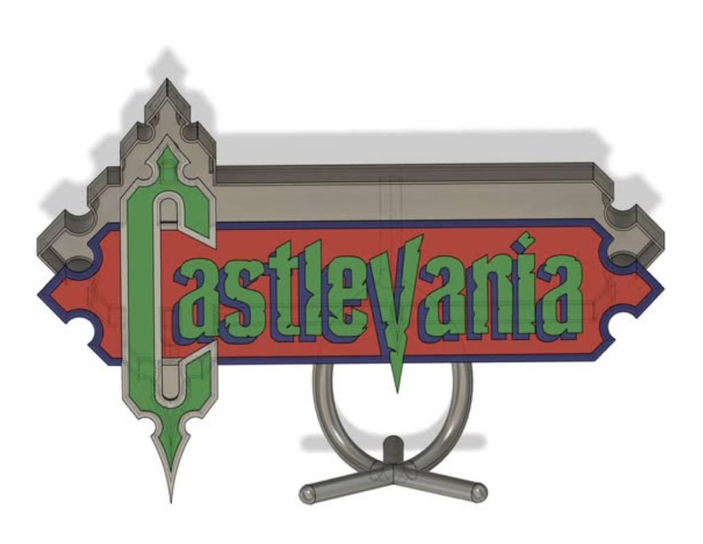 Castlevania (1986) Inspired 3D Wall Sign, Desk Display, or Shelf Souvenir which is internally illuminated with high density LEDs and USB powered. Purchase available for limited time.