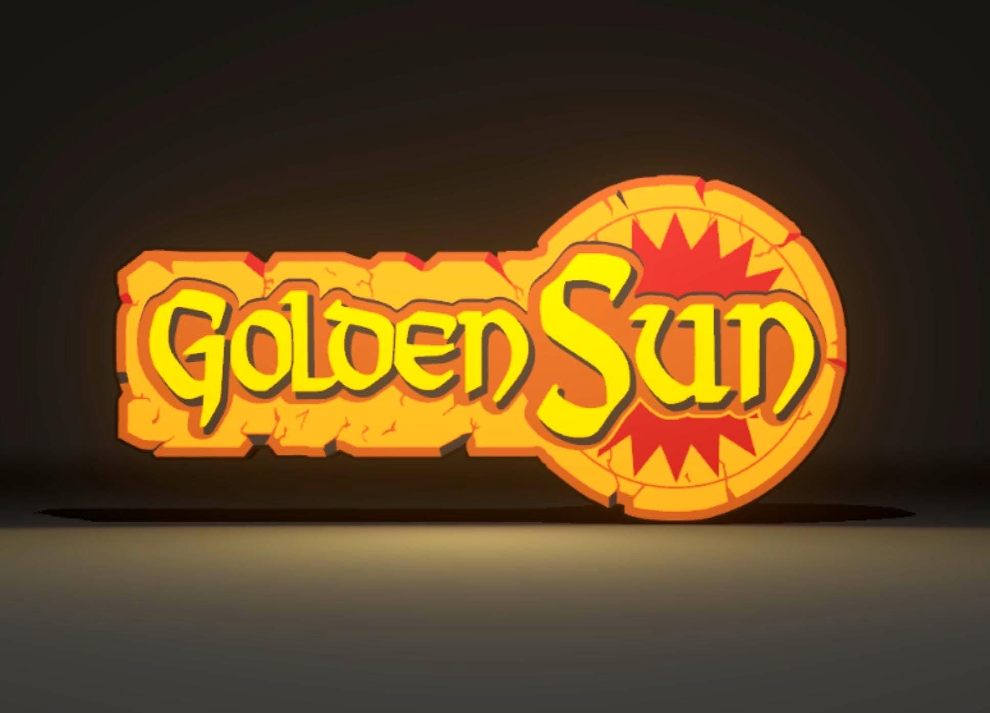 Golden Sun (2001) Inspired 3D Wall Sign, Desk Display, or Shelf Souvenir which is internally illuminated with high density LEDs and USB powered. Purchase available for limited time.