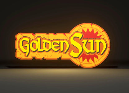 Golden Sun (2001) Inspired 3D Wall Sign, Desk Display, or Shelf Souvenir which is internally illuminated with high density LEDs and USB powered. Purchase available for limited time.