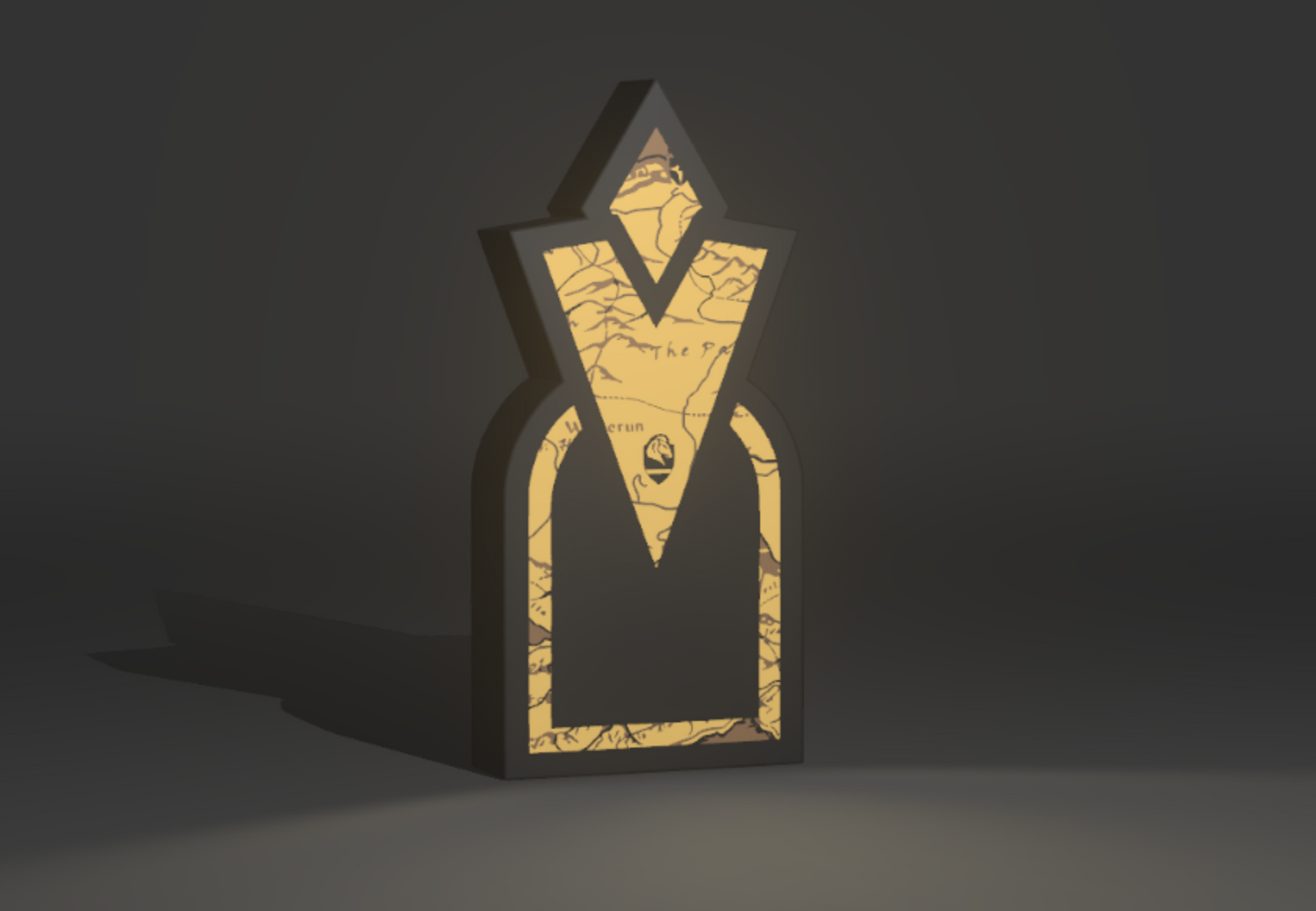 Quest Marker - Skyrim Map Inspired 3D LED Lightbox Display Sign
