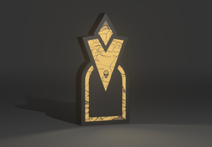 Quest Marker - Skyrim Map Inspired 3D LED Lightbox Display Sign