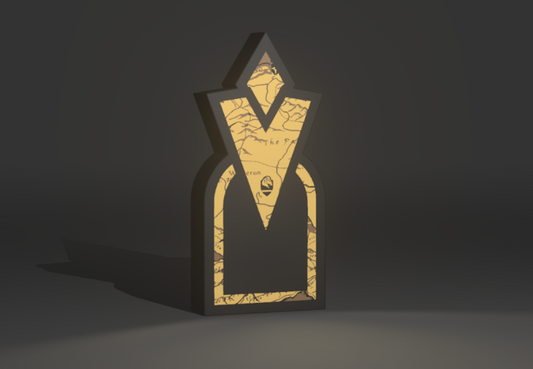 Quest Marker - Skyrim Map Inspired 3D LED Lightbox Display Sign