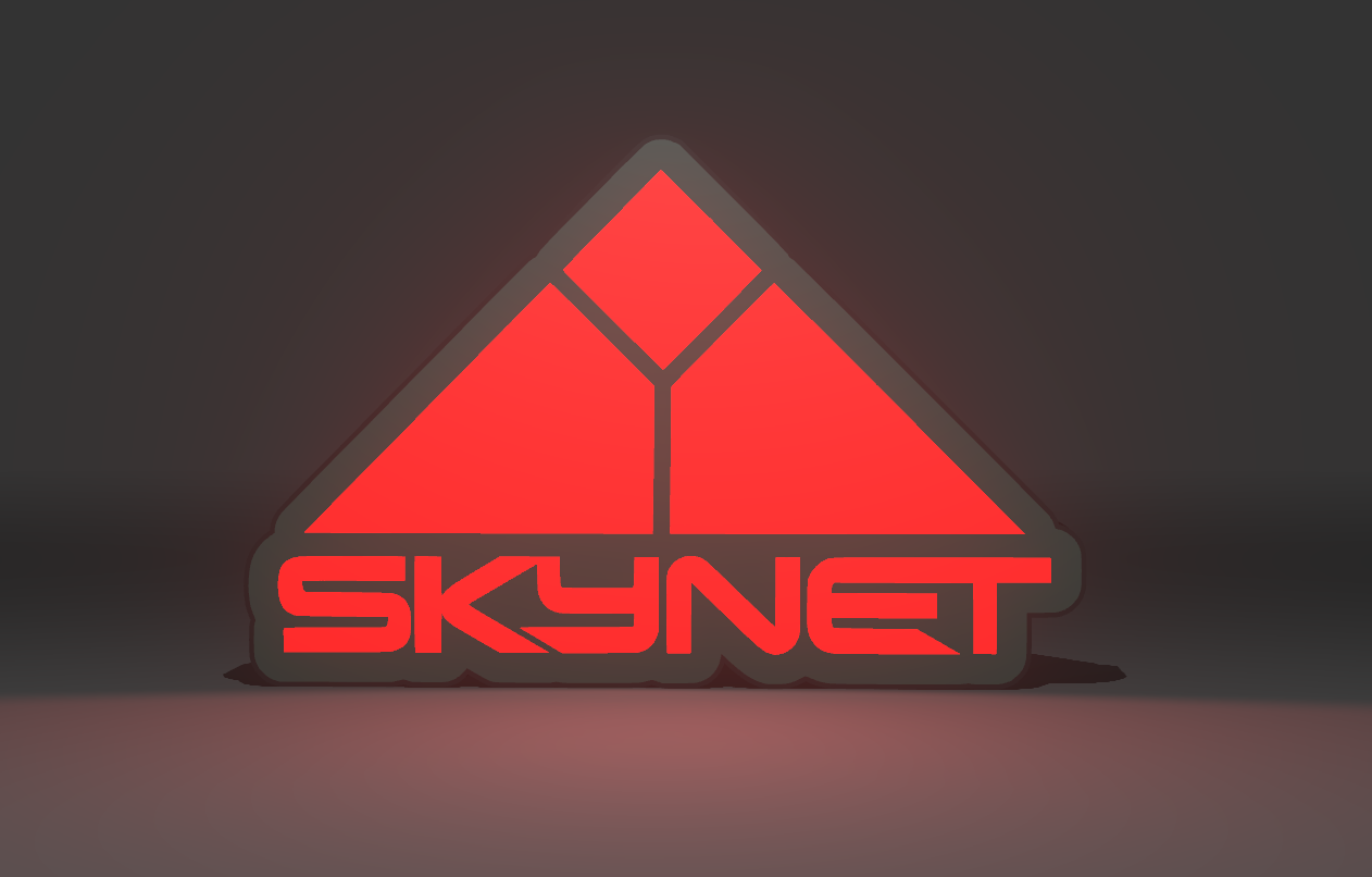 Terminator Inspired SKYNET logo as a Wall Sign, Desk Display, or Shelf Souvenir which is internally illuminated with high density LEDs and USB powered. Purchase available for limited time.