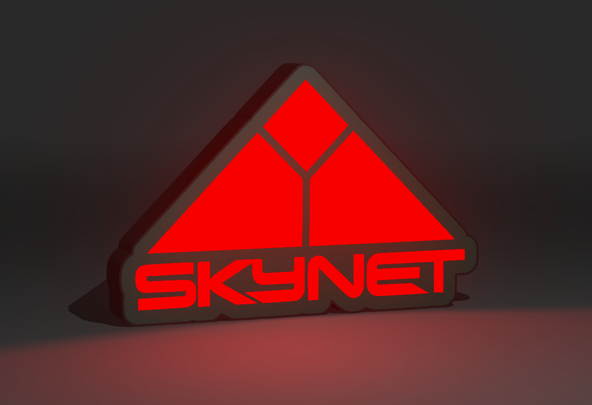 Terminator Inspired SKYNET logo as a Wall Sign, Desk Display, or Shelf Souvenir which is internally illuminated with high density LEDs and USB powered. Purchase available for limited time.