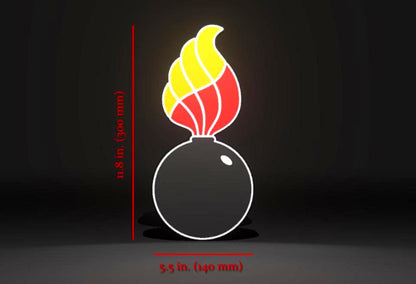 Dimensions for the Official Version of the U.S. Air Force (USAF) and U.S. Army AMMO PissPot Custom Insignia Wall Sign, Desk Display, or Shelf Souvenir which is internally illuminated with high density LEDs and USB powered. Purchase available for limited time.