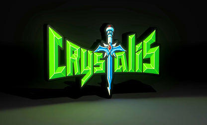 Crystalis (1990) Inspired 3D Wall Sign, Desk Display, or Shelf Souvenir which is internally illuminated with high density LEDs and USB powered. Purchase available for limited time.