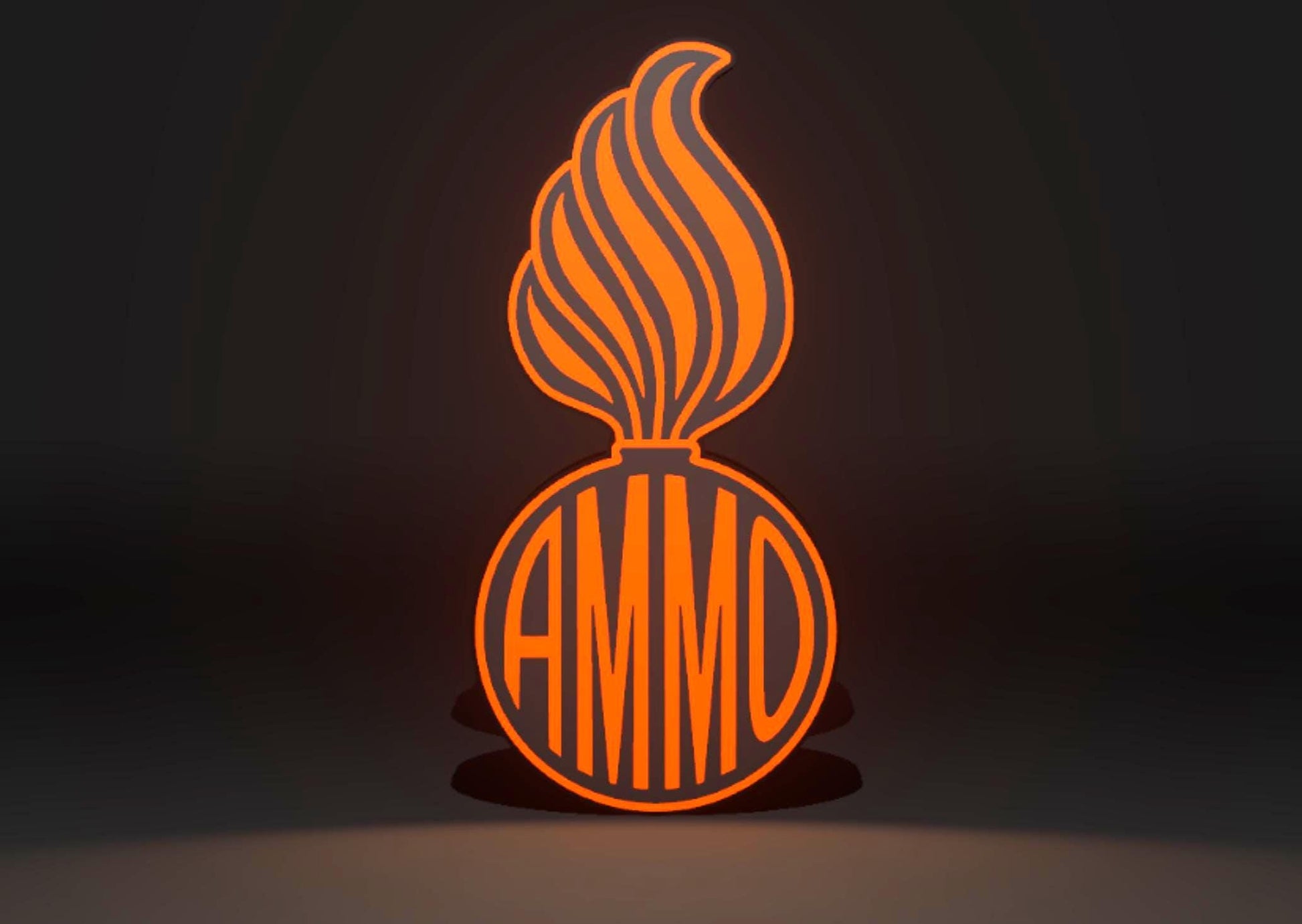 Hazard Plaque Black & Orange versions (variation) the U.S. Air Force (USAF) and U.S. Army AMMO PissPot Custom Insignia Wall Sign, Desk Display, or Shelf Souvenir which is internally illuminated with high density LEDs and USB powered. Purchase available for limited time.