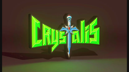 Crystalis (1990) Inspired 3D Wall Sign, Desk Display, or Shelf Souvenir which is internally illuminated with high density LEDs and USB powered. Purchase available for limited time.