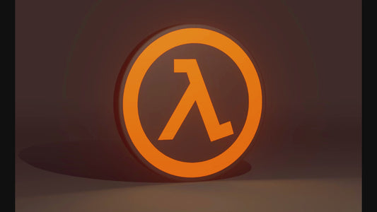 Valve Inspired Half-Life (1998) 3D Wall Sign, Desk Display, or Shelf Souvenir which is internally illuminated with high density LEDs and USB powered. Purchase available for limited time.