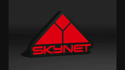 Terminator Inspired SKYNET logo as a Wall Sign, Desk Display, or Shelf Souvenir which is internally illuminated with high density LEDs and USB powered. Purchase available for limited time.