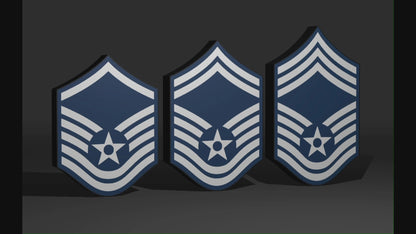 USAF E7 E8 E9 MSgt Senior Enlisted Military Rank Insignia 3D Wall Sign, Desk Display, or Shelf Souvenir which is internally illuminated with high density LEDs and USB powered. Purchase available for limited time.