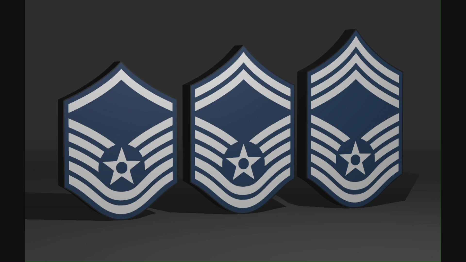 USAF E7 E8 E9 MSgt Senior Enlisted Military Rank Insignia 3D Wall Sign, Desk Display, or Shelf Souvenir which is internally illuminated with high density LEDs and USB powered. Purchase available for limited time.