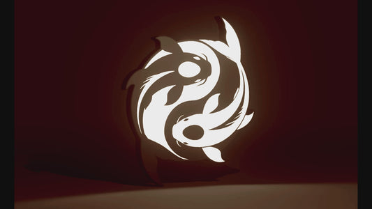 Avatar the Last Airbender Inspired Tui & La Moon & Ocean Koi Fish Wall Sign, Desk Display, or Shelf Souvenir which is internally illuminated with high density LEDs and USB powered. Purchase available for limited time.